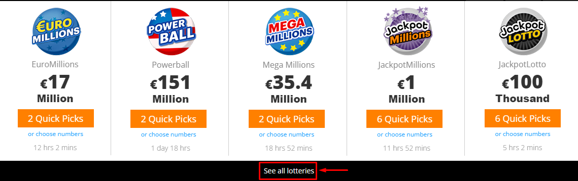 Jackpot.com Lotteries