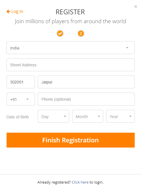 Jackpot.com Registration Details1