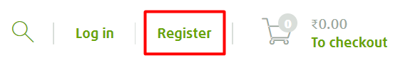 LottoLand Register Button