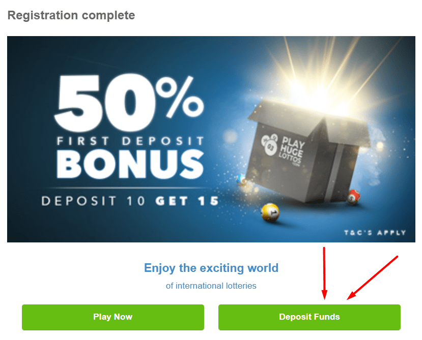 PlayHugeLottos Deposit and Bonus