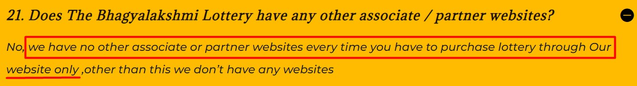 Does The Bhagyalakshmi Lottery have any other associate / partner website